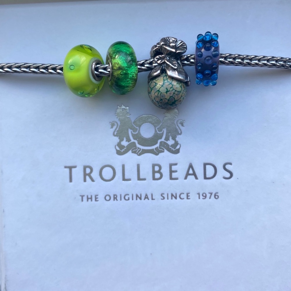 Green/Blue 3 Trollbeads BUNDLE